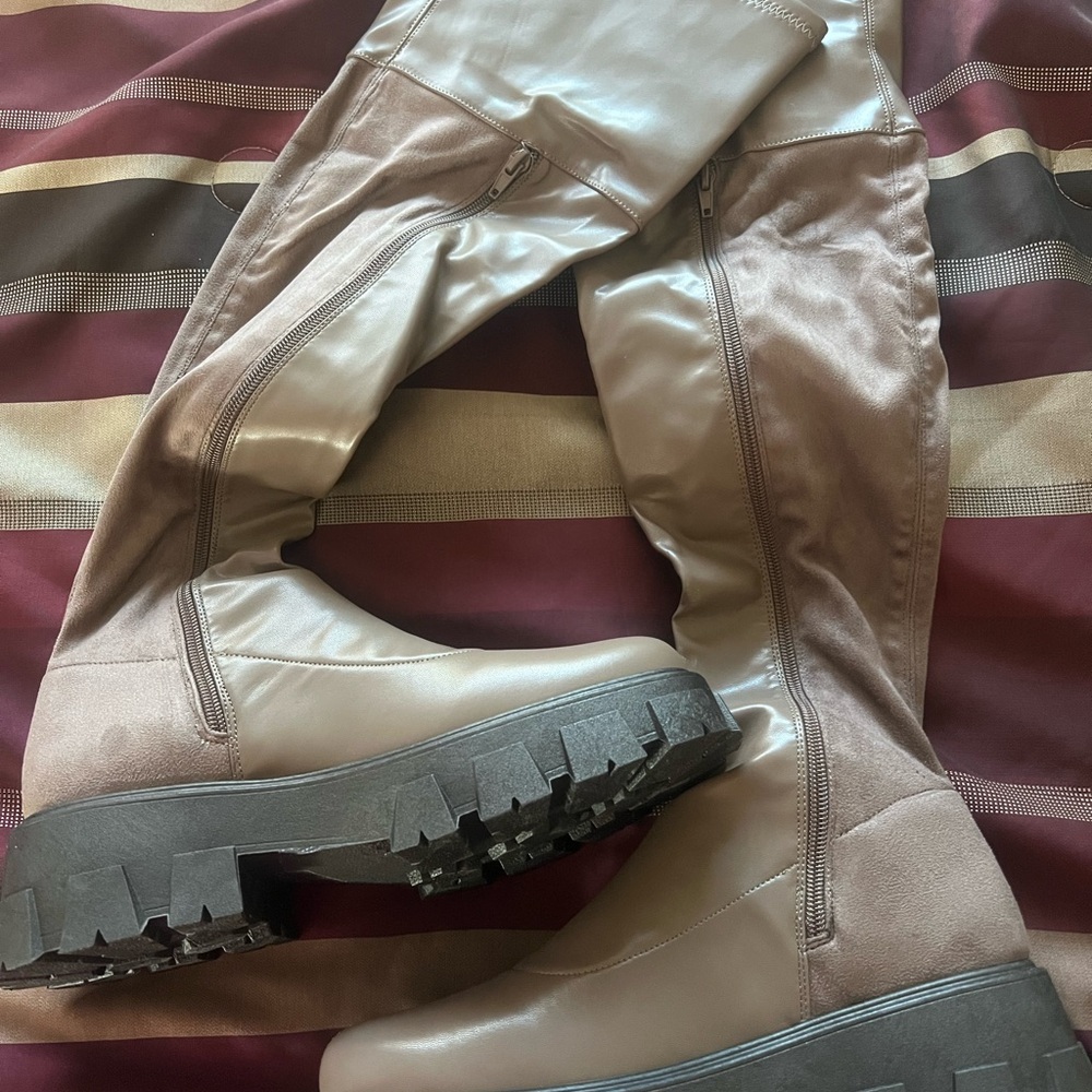 Taupe Knee Boots